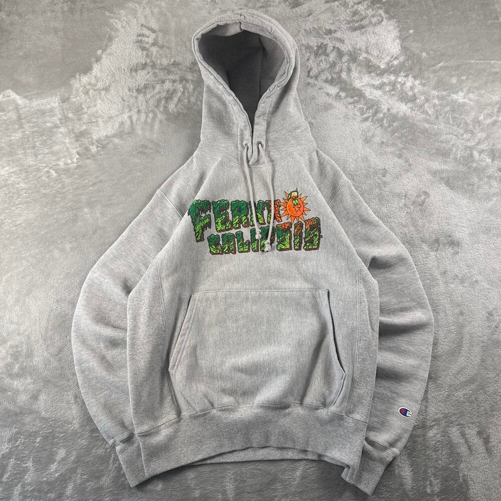 Champion Reverse Weave Freaky Slime Monster Hoodie Men’s Small Gray Graphic